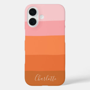 Warmer Sunset-Pink-Terrakotta-Personalisierter Nam iPhone 16 Hülle