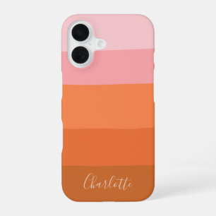 Warmer Sunset-Pink-Terrakotta-Personalisierter Nam iPhone 16 Hülle