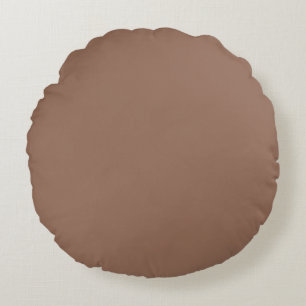 Warmer Taupe-Massiv-Wurfkissen - Rund Rundes Kissen