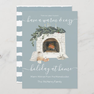 Warmer und gemütlicher Kamin Urlaub auf Zuhause Co Einladung