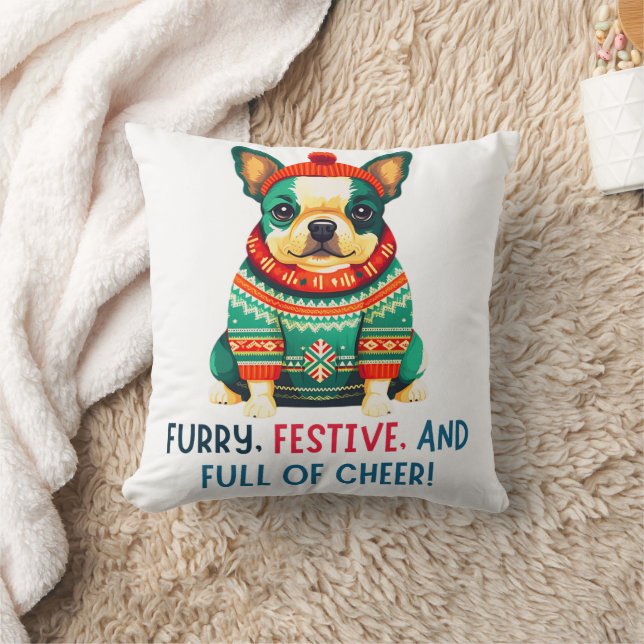 Warmer und schwammiger Weihnachtshund Kissen (Decke)