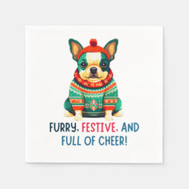 Warmer und schwammiger Weihnachtshund Serviette