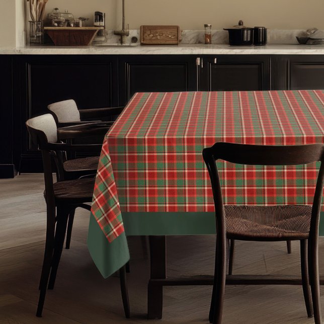 Warmer Urlaub in klassisch roter und grüner Karier Tischdecke (Warm Holiday in Classic Red and Green Plaid Design Tablecloth)