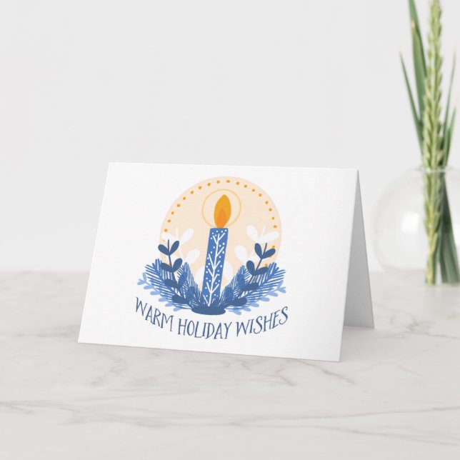 Warmer Urlaub wünscht Corporate Holiday Candle Karte (Vorderseite)
