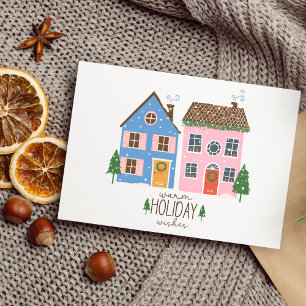 Warmer Urlaub wünscht Illustrierte Weihnachtsgrüße Karte