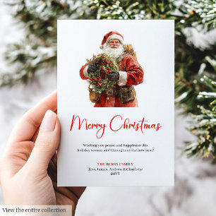 Warmer Weihnachtsmann Traditioneller Weihnachtsfes Feiertagskarte