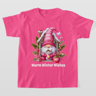 Warmer Winter wünscht Kakaobaum-Mädchen T-Shirt