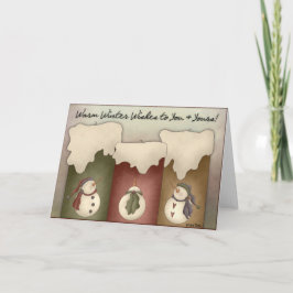 Warmer Winter wünscht Kerzenleblankkarte Feiertagskarte