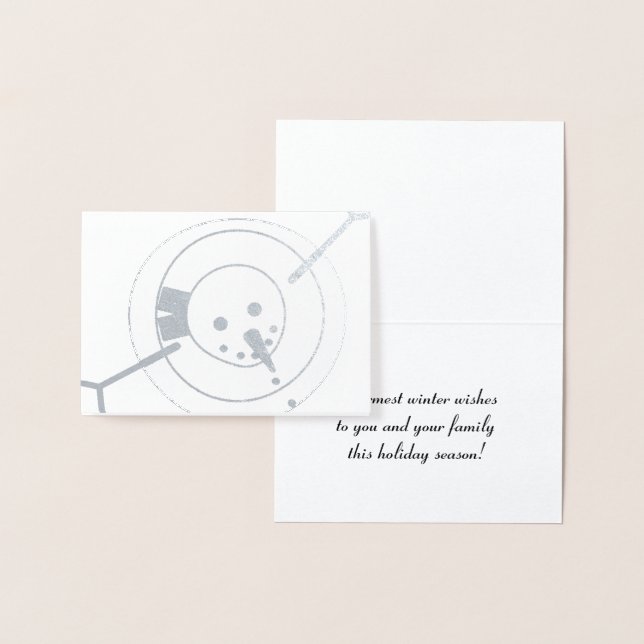 Warmer Winter wünscht Snowman Grußkarte Folienkarte (Anzeige)