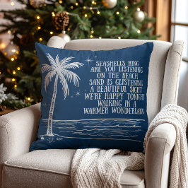 Warmer Wonderland Palm Tree Beach Christmas Kissen