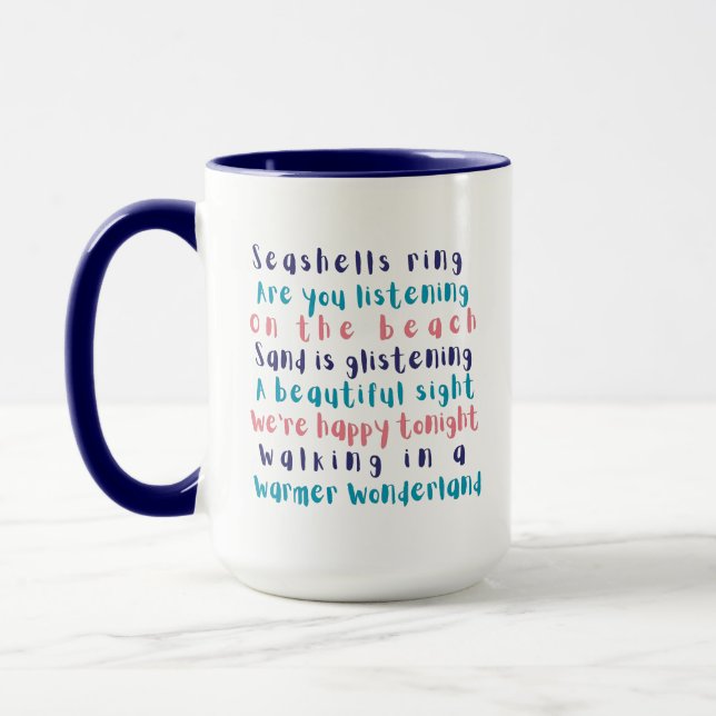 Warmer Wonderland Tropical Typografy Weihnachten Tasse (Links)