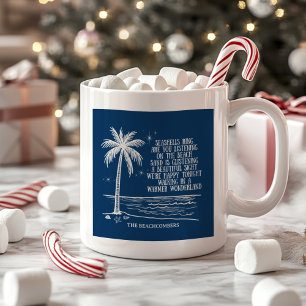Wärmerer Wunderland-Strand-Palmen-Weihnachten Kaffeetasse