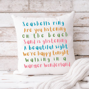Wärmerer Wunderland Tropische Typografie Weihnacht Kissen