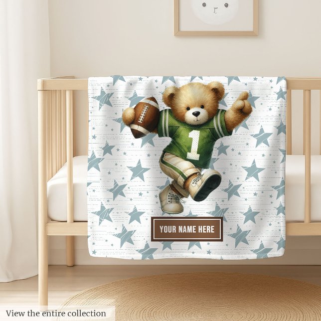 Warmes American Football Teddy Bär Blanket Kleinki Fleecedecke ( Warm American Football Teddy Bear Blanket Toddler Present)