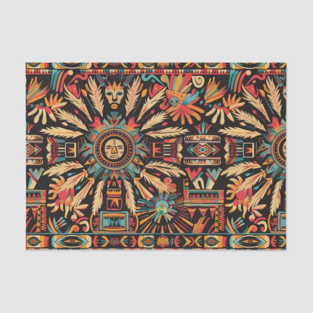 Warmes Beige Dekorationspapier "Aztec Dream" Seidenpapier (Vorderseite)