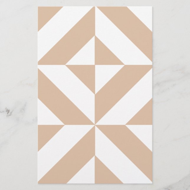 Warmes Beige Geometric Deko Cube Pattern (Vorderseite)