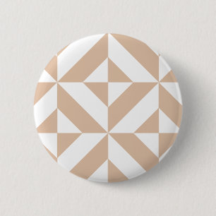 Warmes Beige Geometric Deko Cube Pattern Button