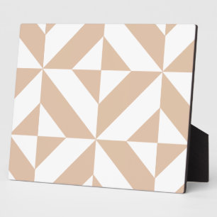 Warmes Beige Geometric Deko Cube Pattern Fotoplatte