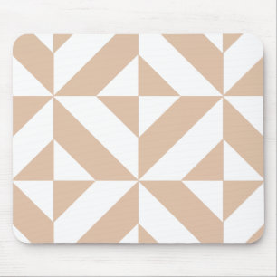 Warmes Beige Geometric Deko Cube Pattern Mousepad