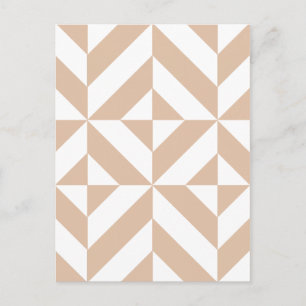 Warmes Beige Geometric Deko Cube Pattern Postkarte
