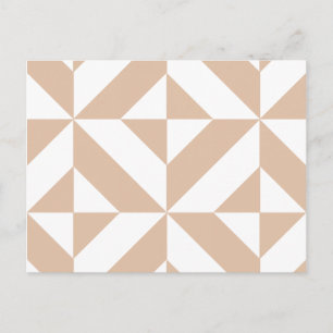 Warmes Beige Geometric Deko Cube Pattern Postkarte