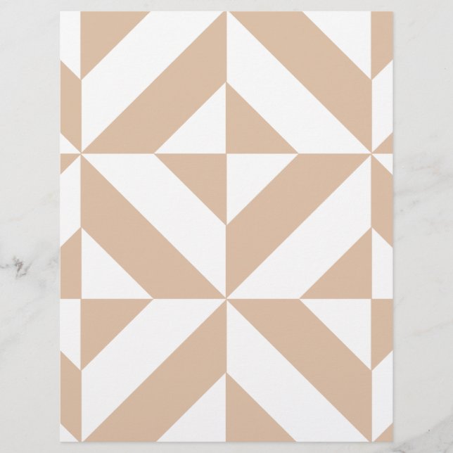 Warmes Beige Geometric Deko Cube Scrapbook Paper (Vorderseite)