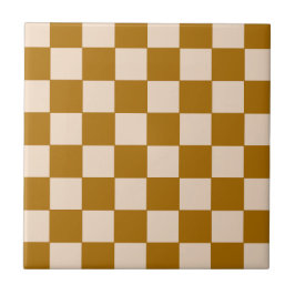 Warmes Beige-Schachbrettmuster Fliese