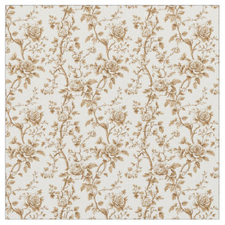 Warmes Beige Toile mit Rose und Berries Stoff
