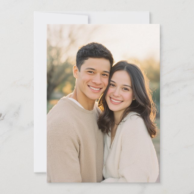 Warmes Beige Unbefangene Fotografie Einladung (Vorderseite)