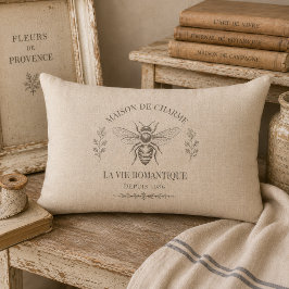 Warmes Beige Vintage Französisches Landhaus-Stil B Lendenkissen