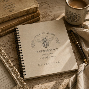 Warmes Beige Vintage Französisches Landhaus-Stil B Notizbuch