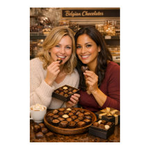 Warmes belgisches Pralinen-Cafe-Delight-Poster