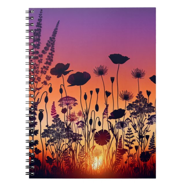 Warmes Blumenmuster-Notizbuch Notizblock (Vorderseite)