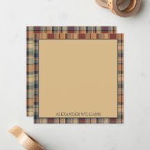 Warmes Braun und Creme Kariert Personalisiert