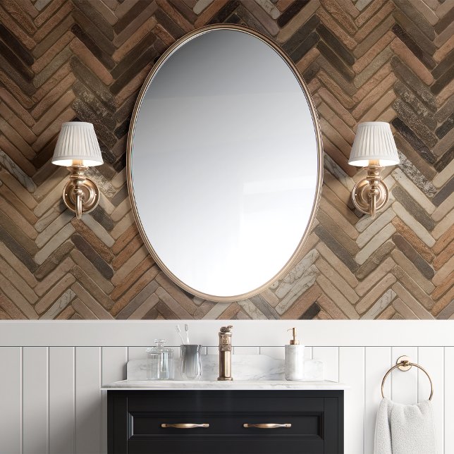Warmes Brown Herringbone Zickzack Tile Tapete (Von Creator hochgeladen)