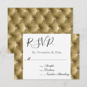 Warmes Chic Soft Hübsch Gold Velvet Hochzeit RSVP Begleitkarte