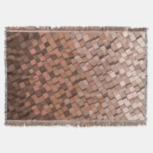Warmes Coffee Geometric 3D Cube Pattern Blanket Decke