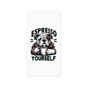 Warmes Espresso Bulldog - Cosy Coffee Adressaufkleber