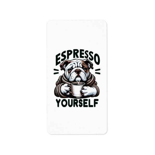 Warmes Espresso Bulldog - Cosy Coffee Adressaufkleber (Vorne)