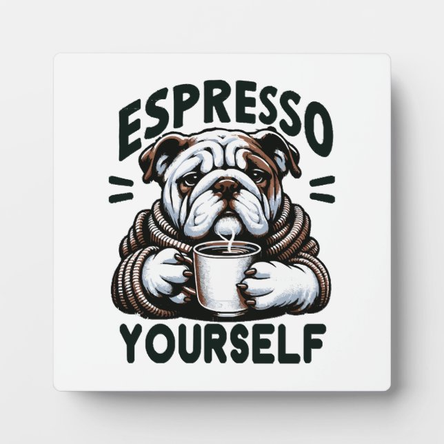 Warmes Espresso Bulldog - Cosy Coffee Fotoplatte (Vorderseite)