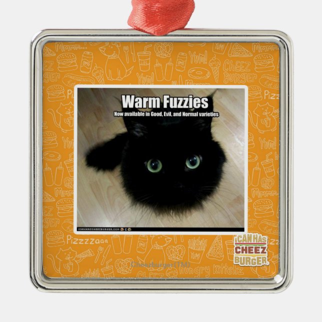 Warmes Fuzzies Ornament Aus Metall (Vorne)