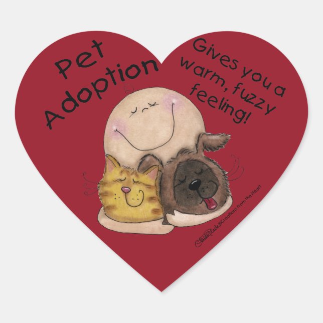 Warmes, Fuzzy Gefühl! Herz Herz-Aufkleber (Vorderseite)