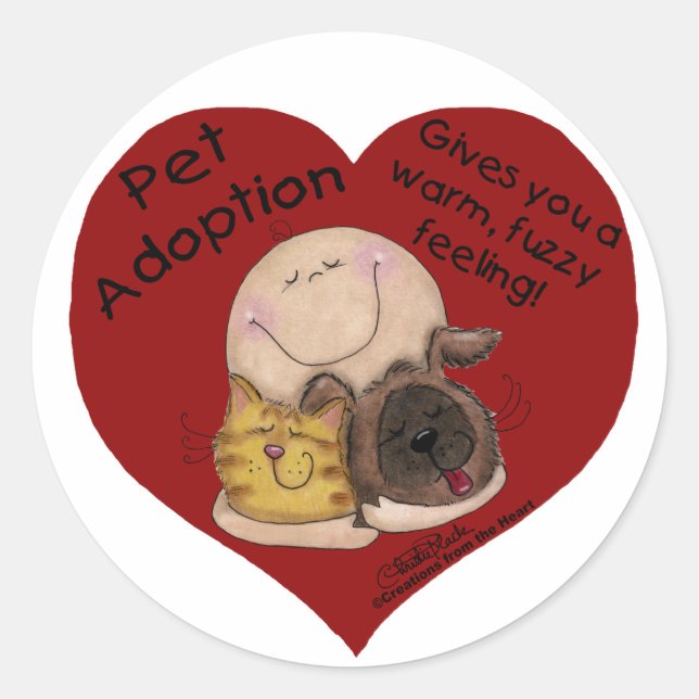 Warmes, Fuzzy Gefühl! Herz Runder Aufkleber (Vorderseite)