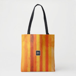 Warmes, gewittertes Orange Red Stripes Monogramm