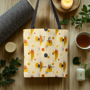 Warmes Glühen Abstrakt - Beige, Gold, Schwarz Geom