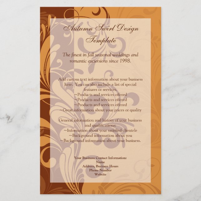 Warmes goldenes Herbstwirl Flyer (Vorne)