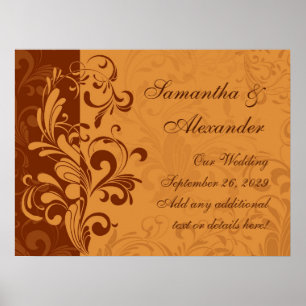 Warmes goldenes Herbstwirl Poster