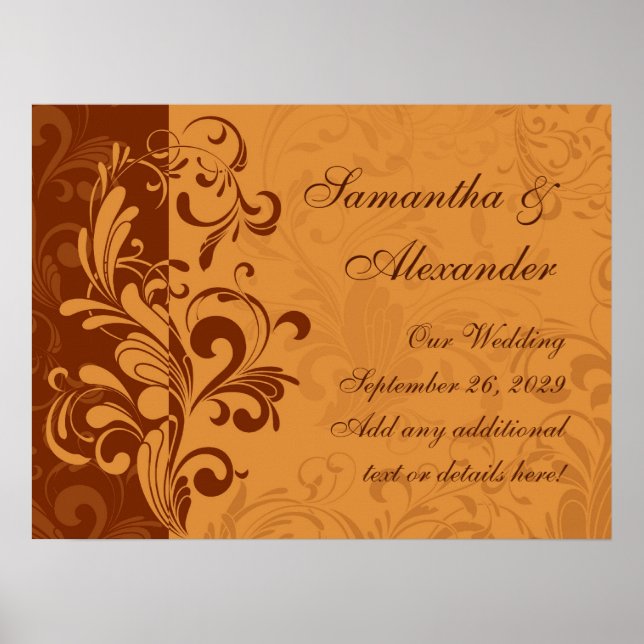 Warmes goldenes Herbstwirl Poster (Vorne)