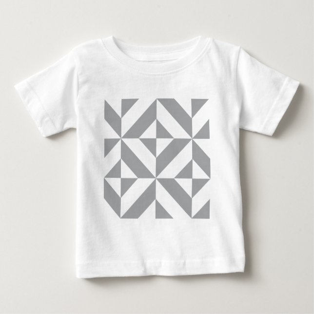 Warmes graues geometrisches Deko Cube Muster Baby T-shirt (Vorderseite)