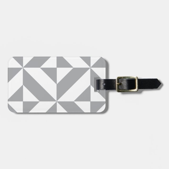Warmes graues geometrisches Deko Cube Muster Gepäckanhänger (Vorderseite horizontal)